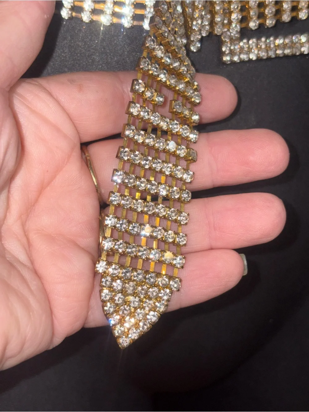 Gold style Rhinestone belt sparkle party 40”